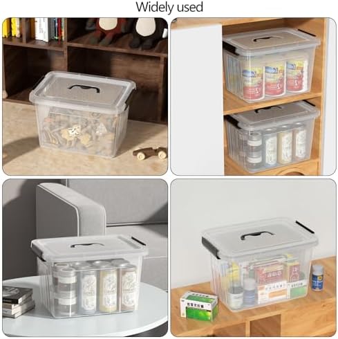 18 Quart Clear Plastic Latching Storage Box with Handle, 4-Pack - Image 7