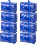 TICONN 8 Pack Extra Large Moving Bags with Zippers & Carrying Handles, Heavy-Duty Storage Tote Moving Boxes for Space Saving (8 PK, 30 Gallon) by TICONN