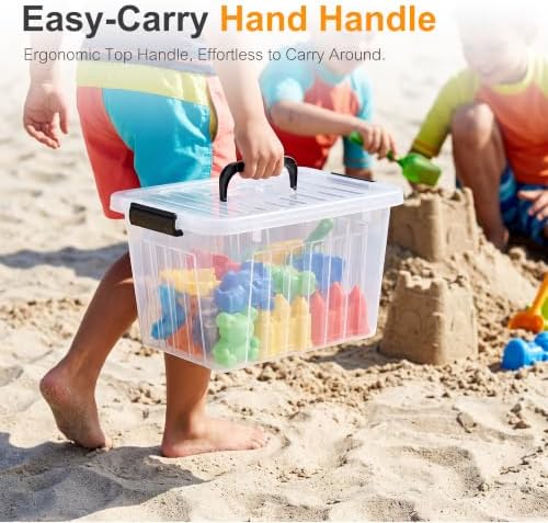 Citylife 12QT 6-Pack Clear Storage Bins with Lids Plastic Bins with Handles - Image 5