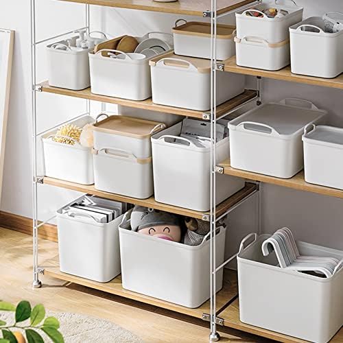 ANMINY White Plastic Storage Bins Baskets with Lids, 12-Pack, 2XL+4L+2M+4S - Image 3
