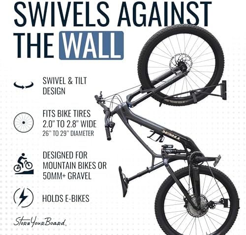 StoreYourBoard Swivel Bike Wall Mount, No Lift Vertical Rack - Image 3