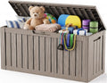 Outdoor Storage Box,140 Gallon Waterproof Resin Deck Box with Support Rod by ATMELT