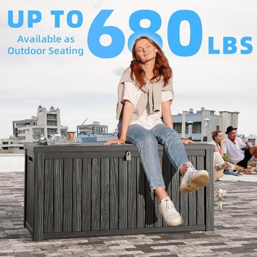 Vixzen 200 Gallon Deck Boxes Outdoor Waterproof, Lockable Storage Box for Patio Cushions Storage Furniture, Garden Tools, Pool Supplies, Weatherproof and UV Resistant (Black, 200 Gallon) - Image 6