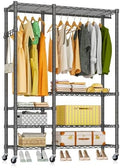 5 Tiers Wheel Portable Heavy Duty Garment Rack by EXGLOBOL