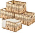 Suzile 4 Pack Wicker Storage Baskets, Water Hyacinth Seagrass, M by Suzile