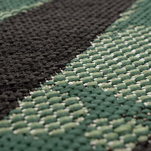 Paco Home Outdoor Rug Black Green with Floral Palm Leaf Design Waterproof, Size: 4'7" x 6'7" - Image 6