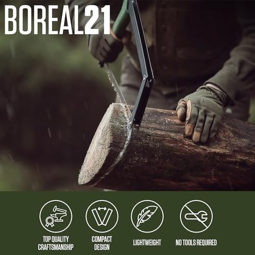 AGAWA - BOREAL21 Tripper Kit - Includes 21" Folding Saw, Nylon Carrying Case, 21" All-Purpose & 21" Aggressive Blade - For Camping, Hiking & Survival Gear (Black Frame/Green Handle) - Image 2