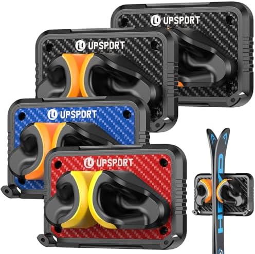 Ski Rack 4Pack, Ski/Snowboard Wall Mount, Skateboard Wall Mount, Fits Any Ski/Snowboard, Holds Up to 100lbs, Winter Gear Organizer, Vertical Ski Storage Rack for Home & Garage by Unknown