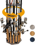 Rush Creek Creations 16-Rod Round Fishing Rod Holder for Garage, Tackle Box by RushCreekCreations