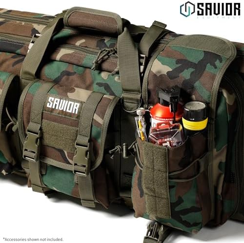 Savior Equipment American Classic Tactical Double Long Gun Bag Pistol Transportation Case w/Backpack Strap, Lockable Compartment, Available Length in 32" 36" 42" 46" 51" 55" - Image 4