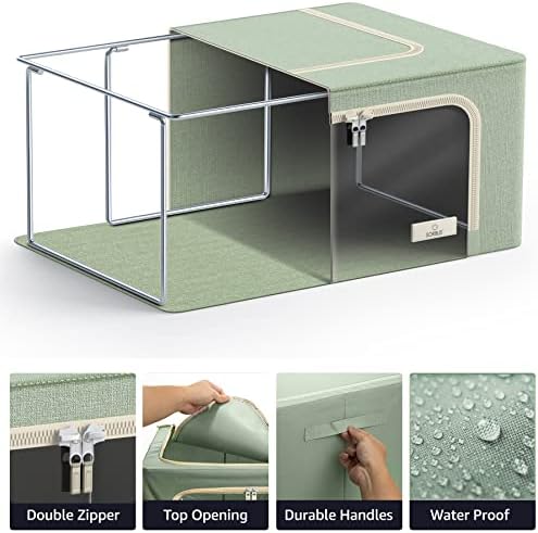 Sorbus Clothes Storage Bins, Clear Window & Handles (4 Pack, Teal) - Image 5