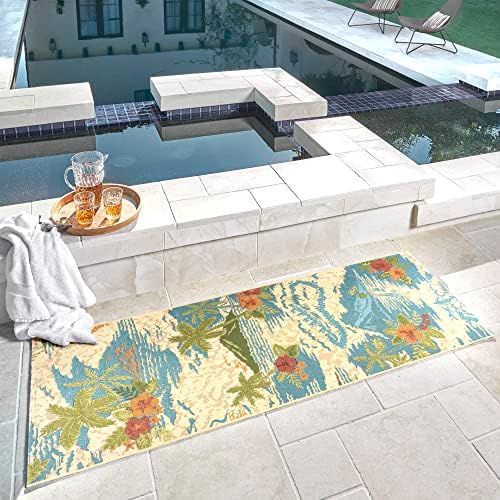 Gertmenian Premium Printed Indoor Outdoor Rugs by Reyn Spooner - 2x6 Ft Runner, Soft, Durable, & Washable Tropical Rugs for Deck, Patio or Living Room - Pacific Paradise, Multi, 46758 - Image 2
