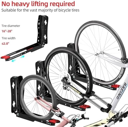 Urban Deco Swivel Bike Wall Mount,Adjustable Bike Hanger,Space Saving Bike Rack Garage,Easy to Load and Unload Bike Rack Wall Mount Can Hold Up to 77 lbs (1) - Image 3