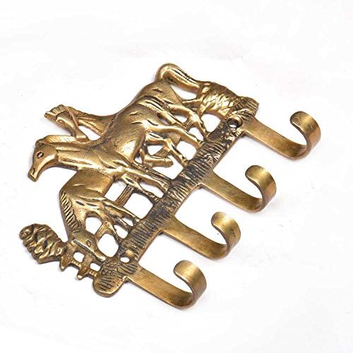 Indian Shelf Brass Horse Wall Hooks for Keys Coats & Bags -2 Piece - Image 2