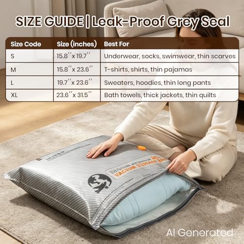XL Vacuum Storage Bags with Cordless Pump, 18-Pack 4 Sizes for Home Travel - Image 6