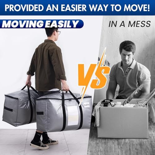 TAILI 10 Pack Silver XXL Moving Bags,Storage Bags with Visible Window - Image 6
