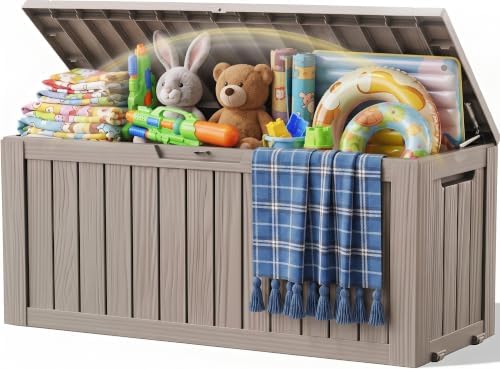 EFU Outdoor Storage Box Waterproof,160 GalGen 2 Resin Deck Box With Wheels by EFU