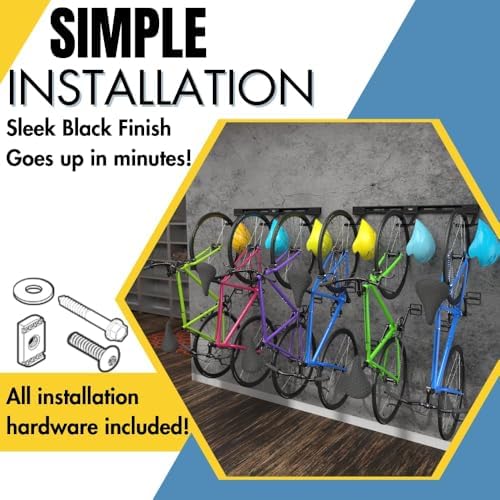 Koova Wall Mount Bike Rack | Steel Bike Mount | Adjustable Hangers | Easy Mount | USA Made - Image 5