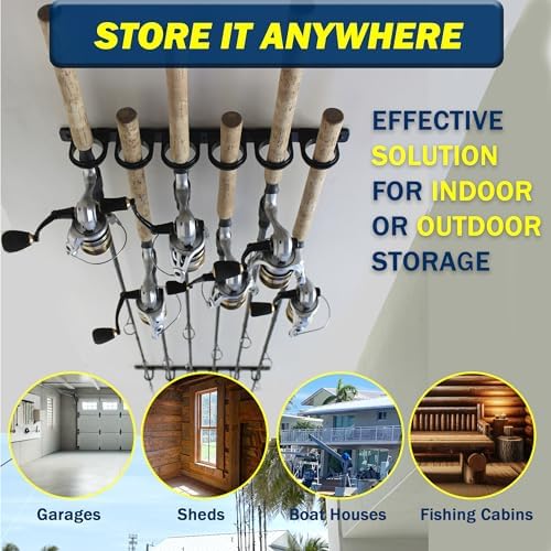 Rush Creek Creations Ceiling Fishing Rod Holder for 6 Rods, Fishing Gear (Pack of 12) - Image 2