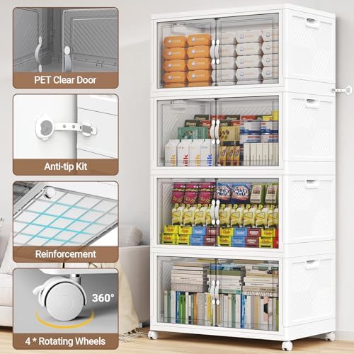 BROVIEW 400QT Large Stackable Storage Bins with Clear Doors, V20 4Pack - Image 4