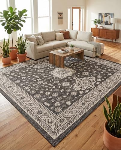 Rugs.com - Outdoor Aztec Rug – 13 Ft Square Charcoal Gray Indoor/Outdoor Rug – Stain-Resistant, Washable, Perfect for Patios and Decks - Image 4