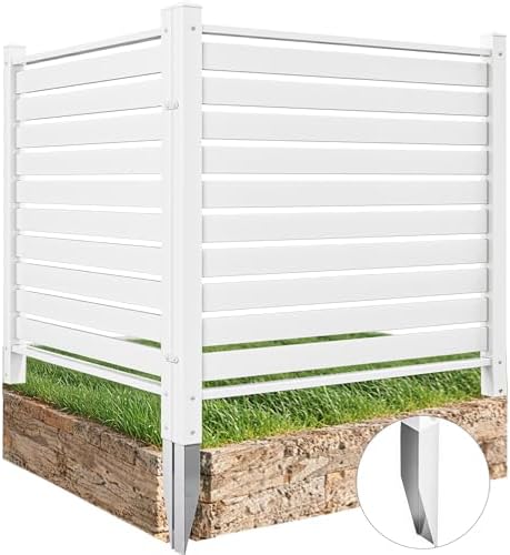 YITAHOME 44" W X 44" H Air Conditioner Fence Privacy Screen, Outdoor Trash Can Enclosure with Metal Stakes, Vinyl Pool Equipment Enclosure (2 Panels) - Image 2