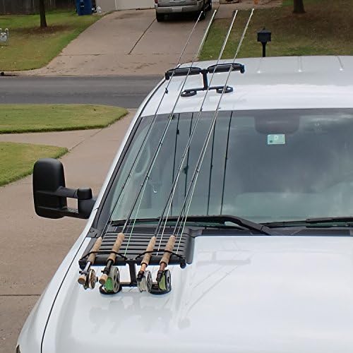 Tight Line Enterprises Magnetic Fishing Rod Racks for Vehicle (Truck or SUV) with Ferrous Metal Hood and Roof (Black) by Tight+Line+Enterprises