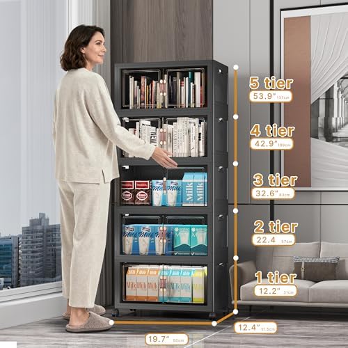 UAMFURI Stackable Storage Bins, 275QT Collapsible Drawers with 1 Lid - Image 2