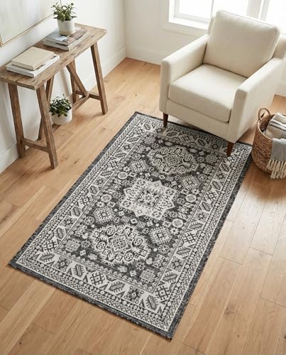 Rugs.com - Outdoor Aztec Rug – 3' 1 x 5' 3 Charcoal Gray Indoor/Outdoor Rug – Stain-Resistant for Patios, Decks, and Porches - Image 5