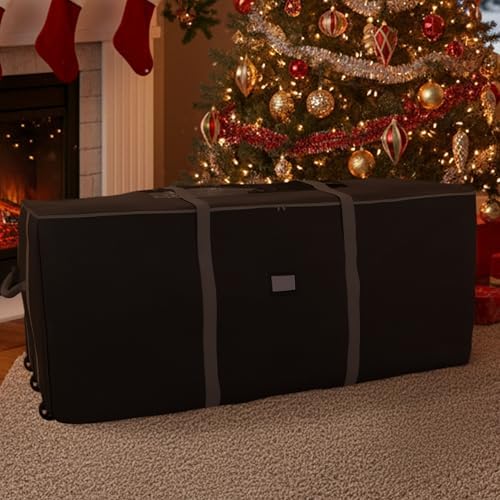 Elf Stor Christmas Tree Storage Bag with Wheels, Black, 67” x 28” x 28” - Image 7
