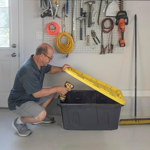 CX Heavy Duty 27-Gallon Stackable Plastic Storage Bins with Lids, 2 Pack - Image 5