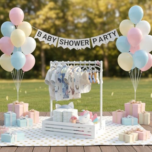 BAMBOOHOMIE Baby Clothing Rack for Toddler, Pets Clothes Rack with Storage Box & Adjustable Hanging Rod for Dogs/Cats, Baby Shower Clothes Closet Rack with Handle for Nursery Room (White, Baby) - Image 6