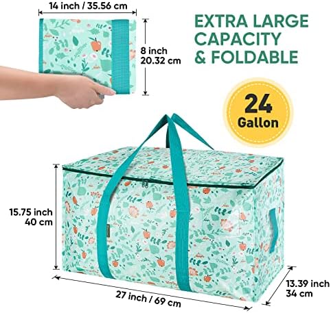 BALEINE 8-Pack Oversized Moving Bags with Reinforced Handles, Heavy-Duty Storage Tote for Clothes, Moving Supplies (Spring Stroll, 8-Pack) - Image 2