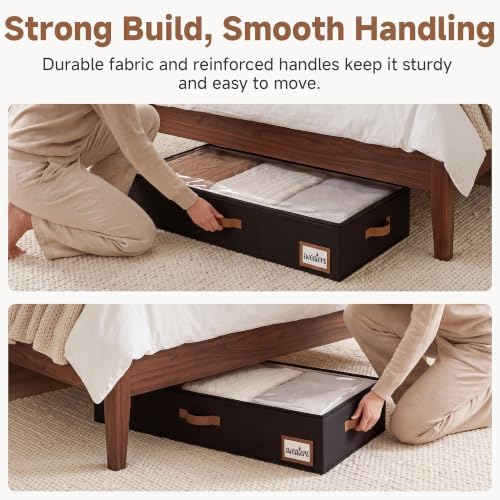 StorageWorks 6 Inch Low Profile Under Bed Storage Containers with Clear Lid - Image 4