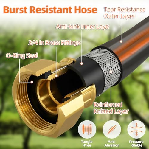 Retractable Garden Hose Reel 100 FT, 1/2" Heavy Duty Garden Hose - Image 3