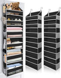 ULG 2Pack-Over The Door Organizer with 6 Large Pockets 12 Side Pockets Door Hanging Organizer Black Door Hanging by ULG
