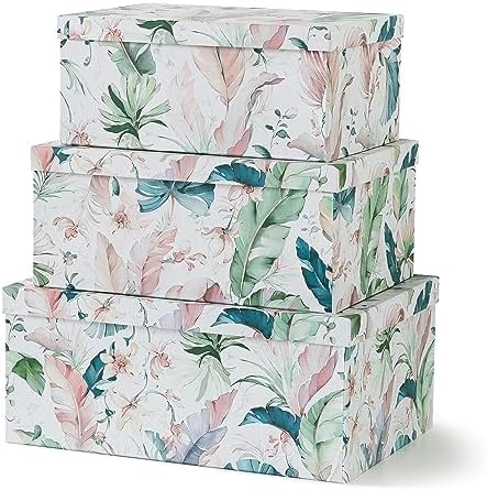 Soul & Lane - Jardin Jewel Decorative Storage Boxes with Lids, Set of 3 by SoulLane