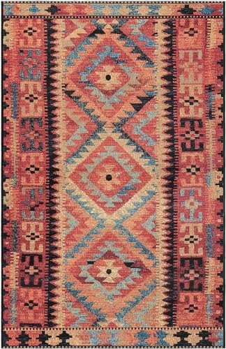 Unique Loom Outdoor Tribal Collection Area Rug - Tortuguero (3' 3" x 5' 3" Rectangle Multi/Blue) - Image 3