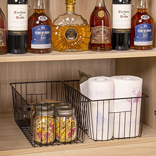Freezer Organizer Bins - 3 Pack Stand Up Freezer Baskets for 16，17，21 cu.ft Upright Freezer, Wire Storage Baskets with Built-in Handles, Easy to Access Frozen Food Allow Air Circulation, Black - Image 7