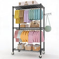 Rolling Wardrobe Rack 727LBS Heavy Duty Clothes Organizer Shelves by Unknown