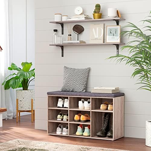 DINZI LVJ Long Wall Shelves, 39.4Inch Wooden Wall Mounted Shelves, Set of 2 - Image 6