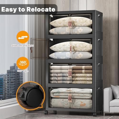 UAMFURI Stackable Storage Bins, 700QT Collapsible Drawers with 1 Lid - Image 6