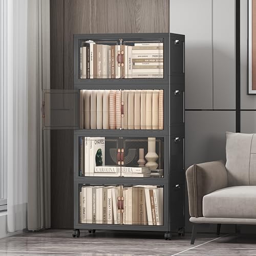 UAMFURI 208QT Stackable Storage Bins with Lids,Doors & Wheels by UAMFURIDirect