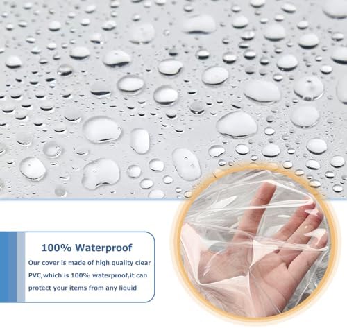 Waterproof Shelf Cover,Durable Dustproof Storage Wire Rack Covers,Outdoor Shelving Covers for Wire Shelves with Zipper 48''x20''x72'',Clear,Cover Only - Image 4