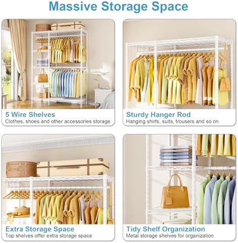Ulif F2 Clothes Rack, 5 Tiers Heavy Duty Garment Rack for Bedroom - Image 6