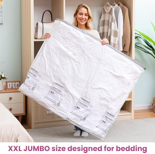 TAILI 8 Pack Vacuum Storage Bags, XXL Jumbo (47x39 Inch), Cream - Image 5