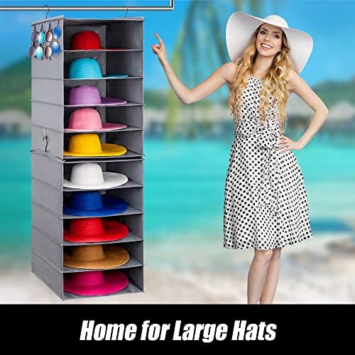 LADYBRO Wide Brim Hat Rack Big Hat Organizer Closet Large Hanging Storage - Image 7