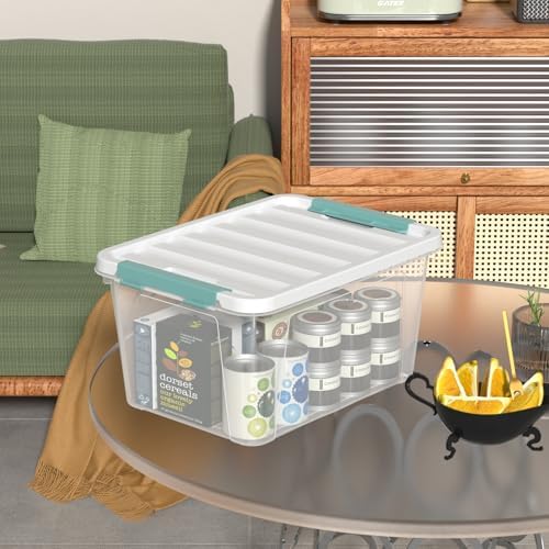 Readsky 4 Packs Clear Storage Latch Boxes, 20 Quart Plastics Storage Bins with Lids, Stackable - Image 5