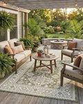 Rugs.com - Outdoor Aztec Rug – 5' 3 x 8' Green Indoor/Outdoor Rug – Ideal for Patios, Decks, and Porches by Rugscom