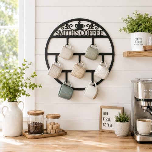 Personalized Metal Key Holder with Family Name,Custom Wedding, Anniversary, or Housewarming Present,Wall Mounted Key Hooks for Couples,Elegant Home Decor for Entryway (style10) by custommetalsign